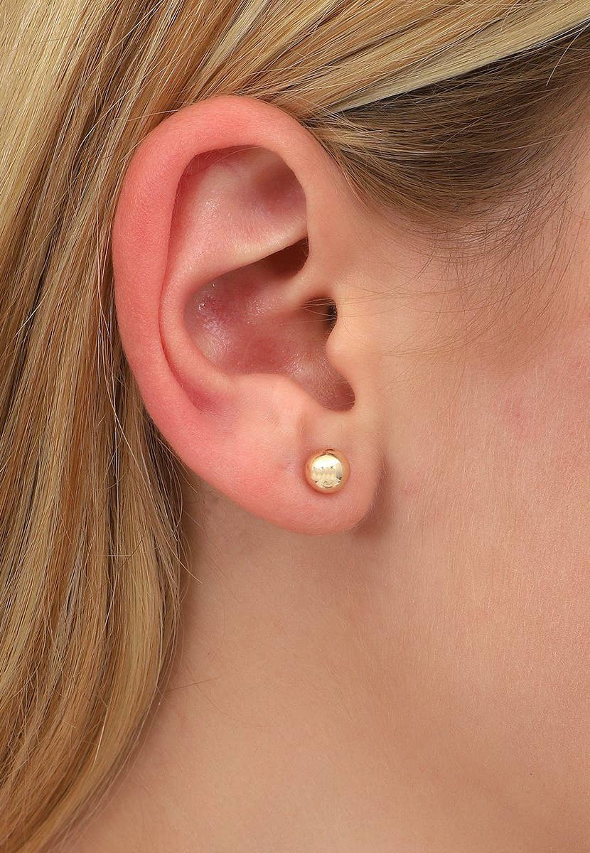 Goldtone Balls Bar Design Earrings