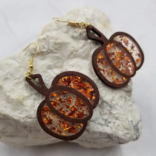 Fall Sparkle Pumpkin Earrings