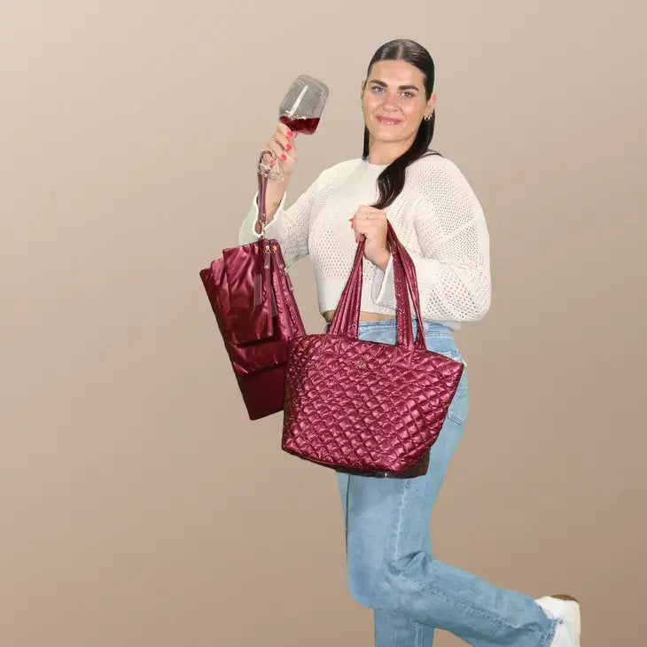 The Debra Diamond Mini Tote Cabernet