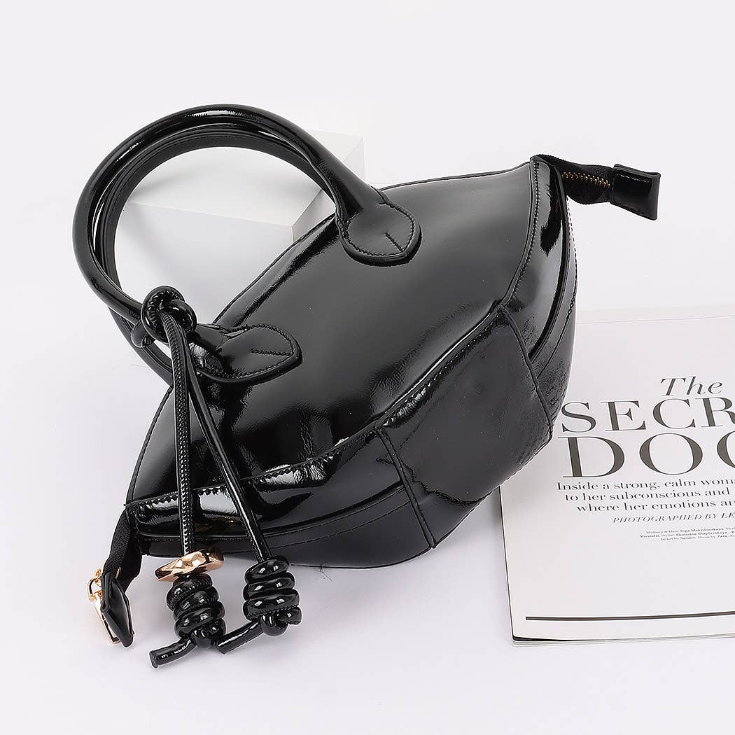 Patent Leather Top Handle Bag