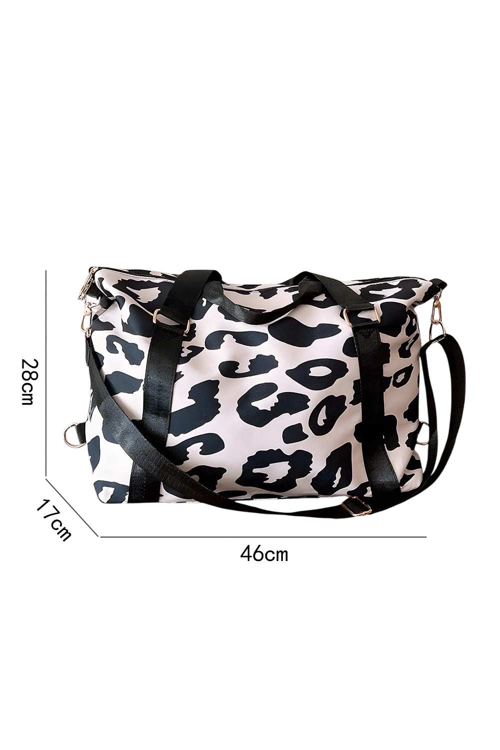 Bright Pink Leopard Print Luggage Tote Bag