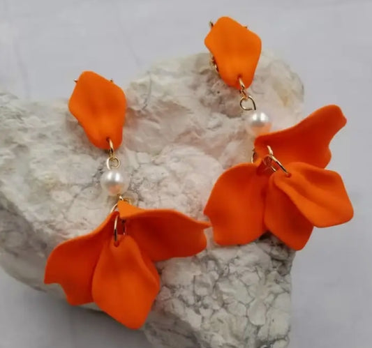 Fall Flower Leaf Earrings