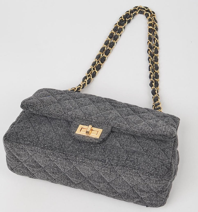 Quilted Denim Shoulder Bag