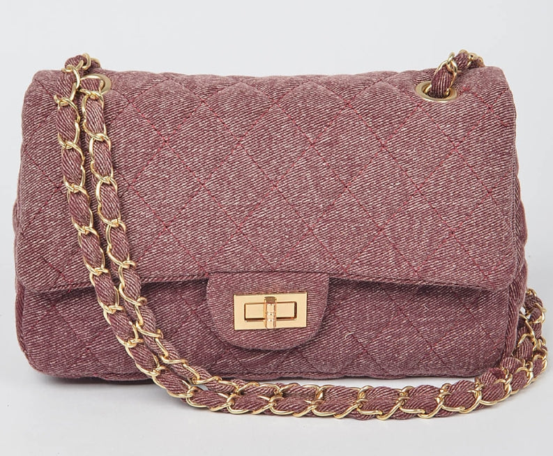 Quilted Denim Shoulder Bag