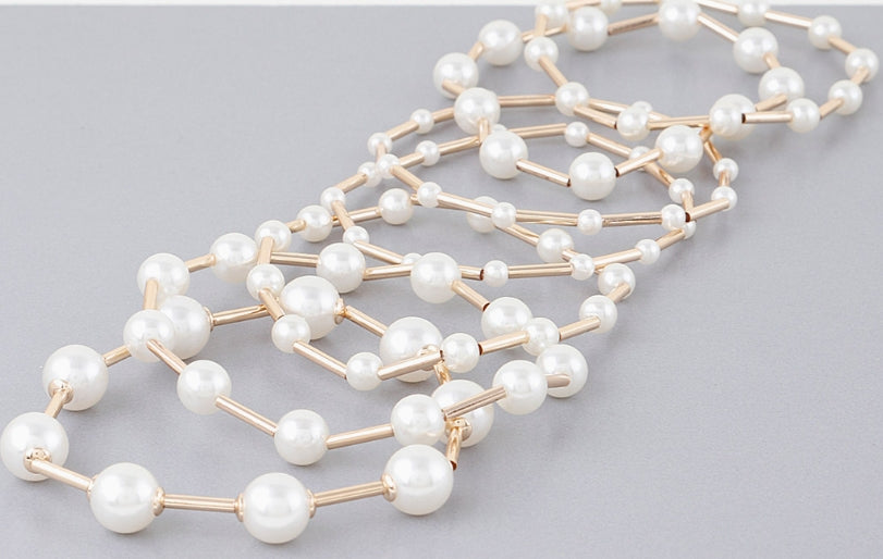 Multi Pearl Wire Bracelet