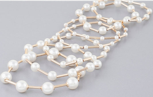 Multi Pearl Wire Bracelet