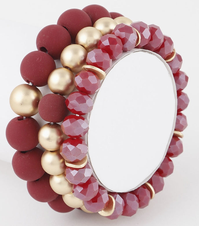 Two Toned Crystal Bead Bracelet