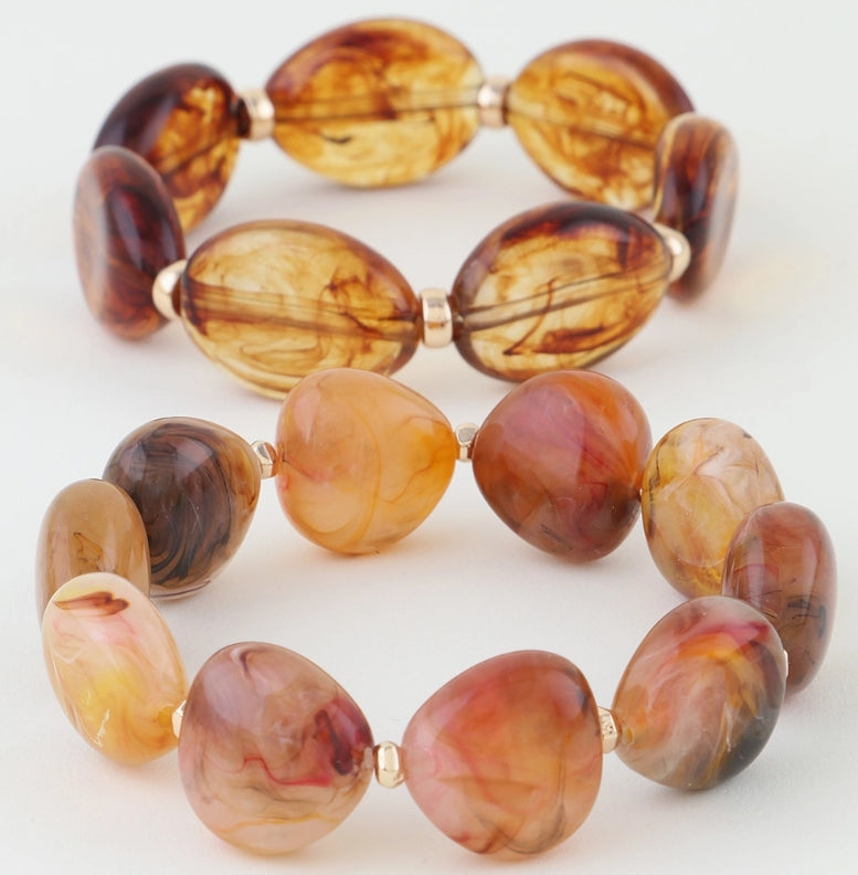 Double Tortoise Stone Beaded Bracelet