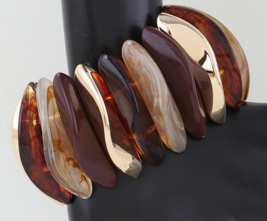 Multi Wide Stone Beaded Bracelet