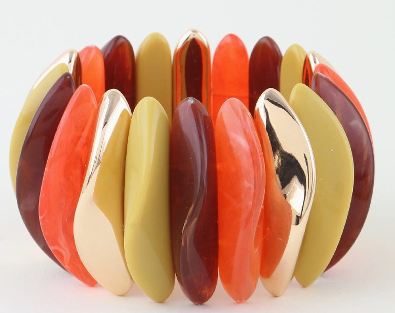 Multi Wide Stone Beaded Bracelet