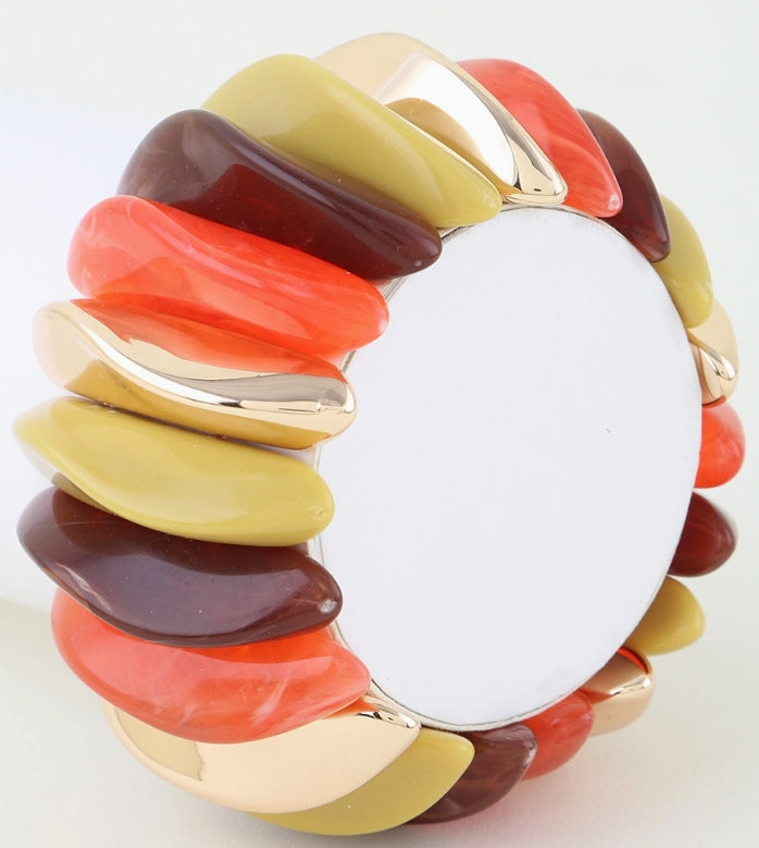 Multi Wide Stone Beaded Bracelet