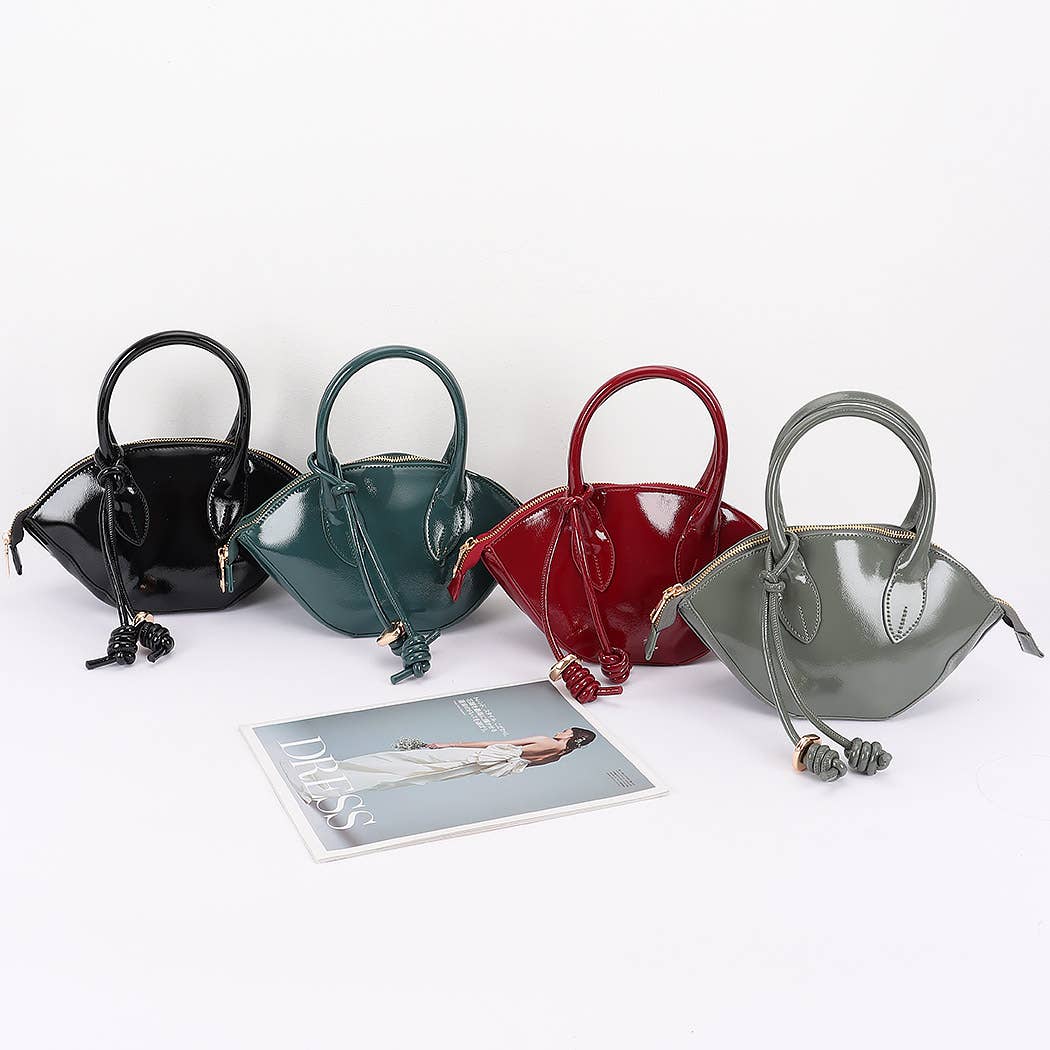 Patent Leather Top Handle Bag