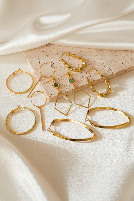 Gold Plated Minimalist Glitter Hoop Earrings