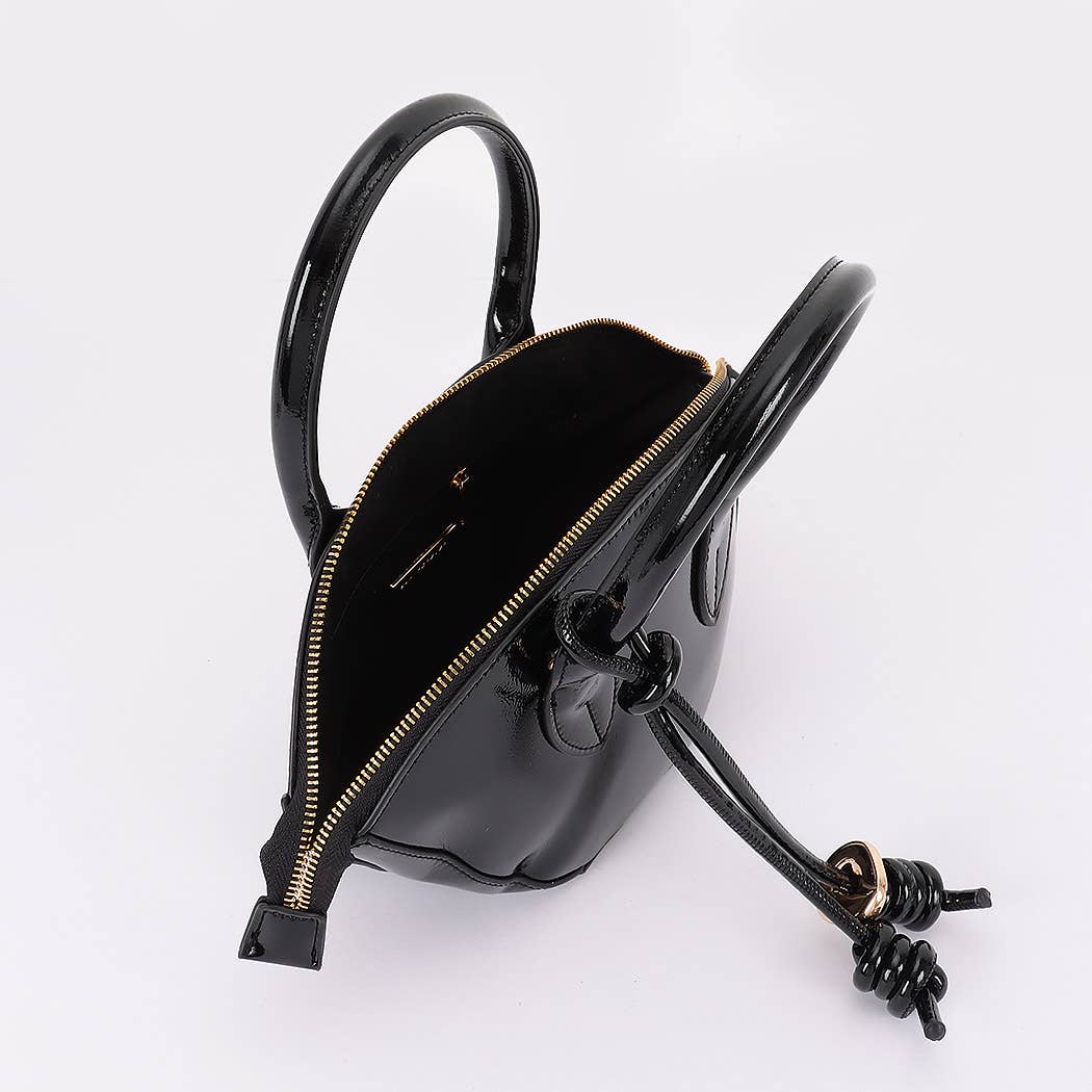 Patent Leather Top Handle Bag