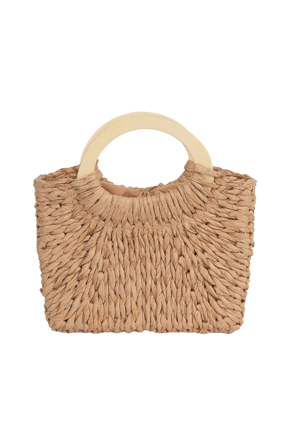 Camel Retro Straw Woven Tote Bag