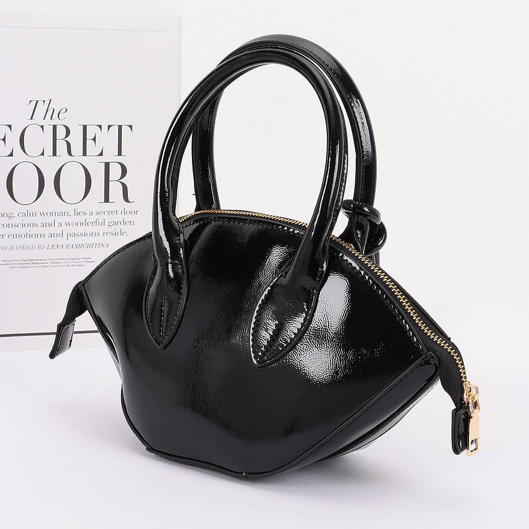 Patent Leather Top Handle Bag